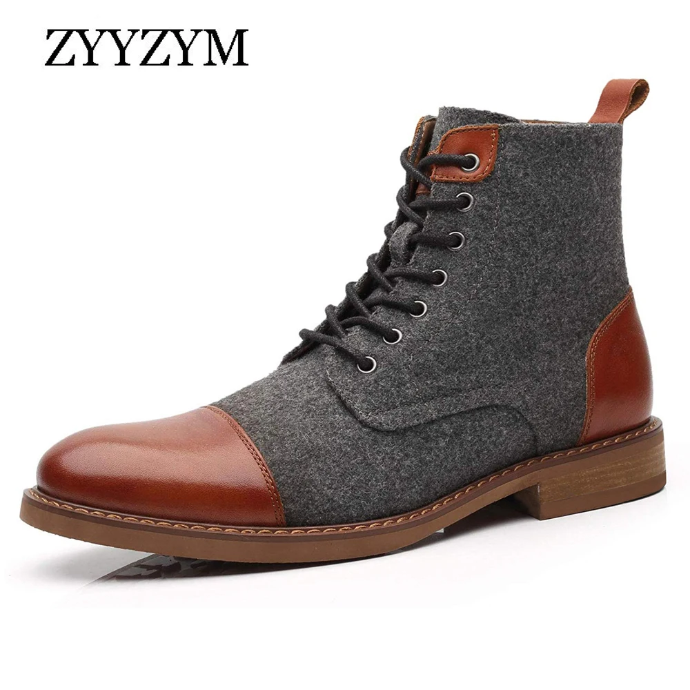 Men Ankle Boots Autumn Winter Casual Lace Up Shoes Booties Oxfords Fashion Boots Men Large Size 39-48