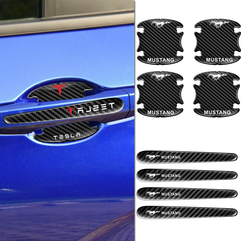 8 шт. наклейки на дверную ручку автомобиля Mustang Zapatillas Miniatura Gt Shelby 2005 2015 Mujer