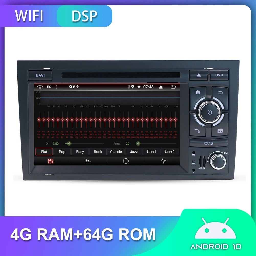PX6 DSP Car Stereo receiver Android 10 For audi a4 b6 Wifi BT AUX DVD GPS Navigation Carplay 4GB+64GB DAB CAMERA