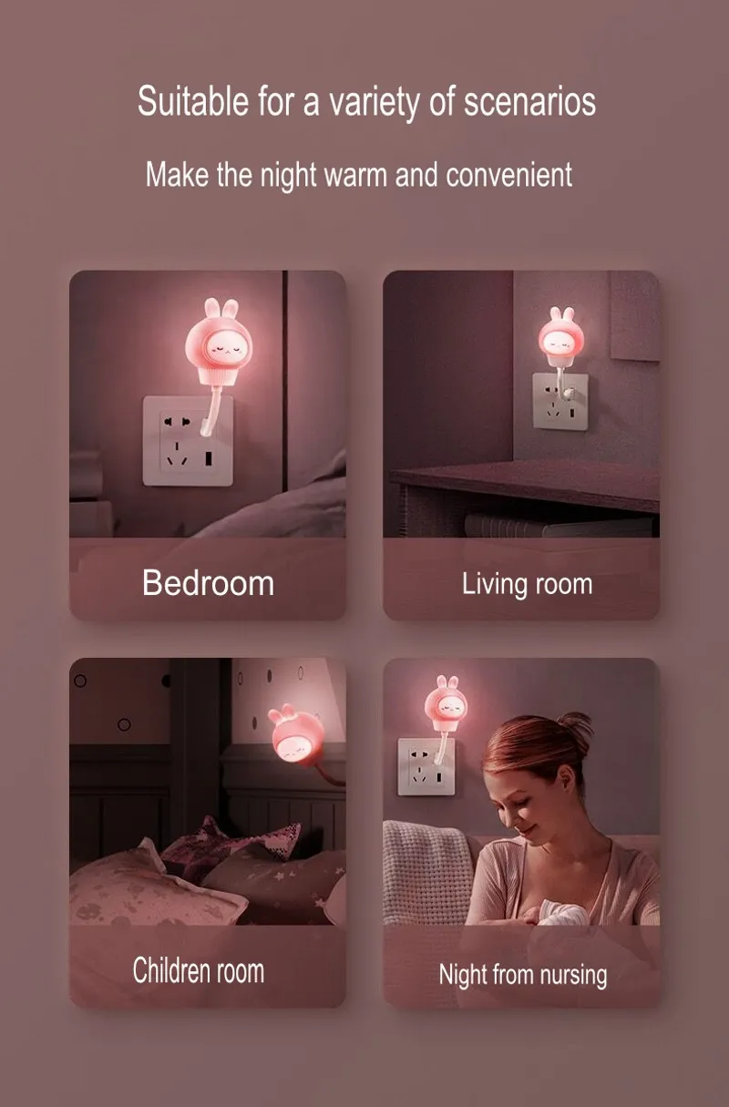 Pequeno dos Desenhos Lâmpada de Mesa Luzes da Noite Decoração da Noite Telecontrol Animados Quarto Bebê Luz Noite Lactação Lâmpada Cabeceira Usb Led 6 Luzes noturnas