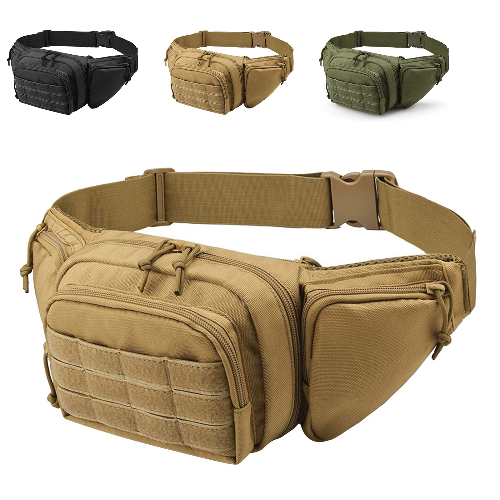 Large Military Tactical Fanny Pack Outdoor Shoulder Waist Belt Bag Hip Bum Pouch 