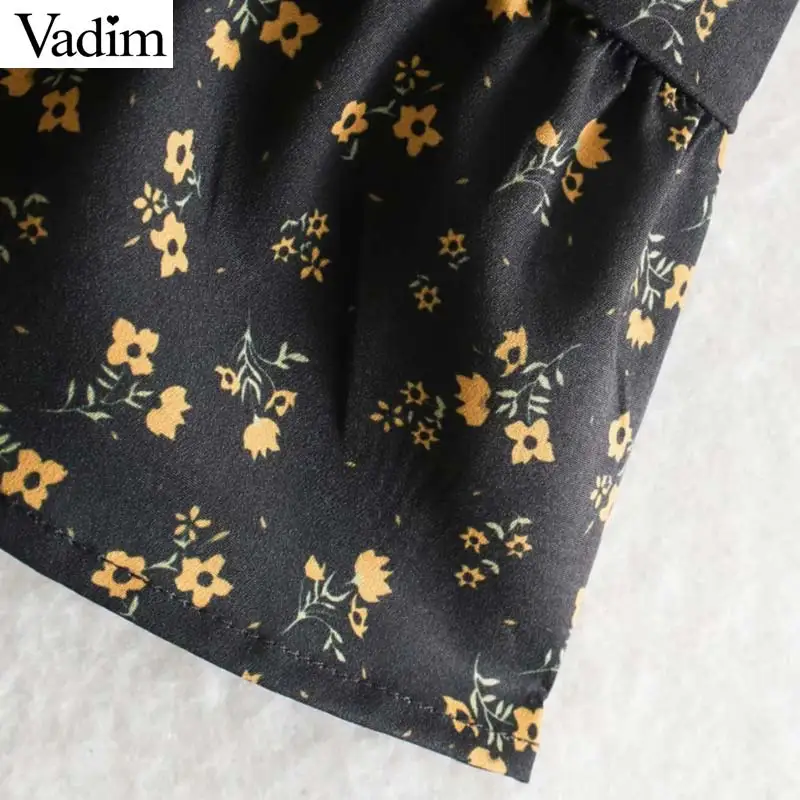 Vadim женское мини-платье в стиле ретро с цветочным узором, прямое стильное Плиссированное винтажное женское повседневное модное платье с длинным рукавом QD067