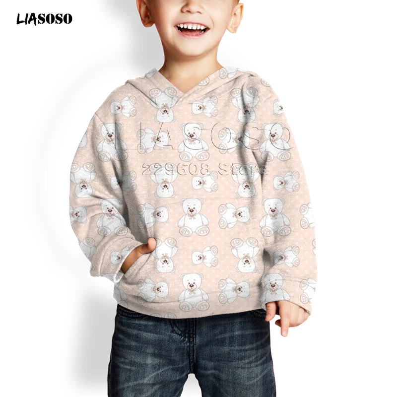 LIASOSO new 3D printing Cute animal collection child Hoodie,Elephant, cat,dog Cute Animal Hoodie streetwear Boy&girl pullover