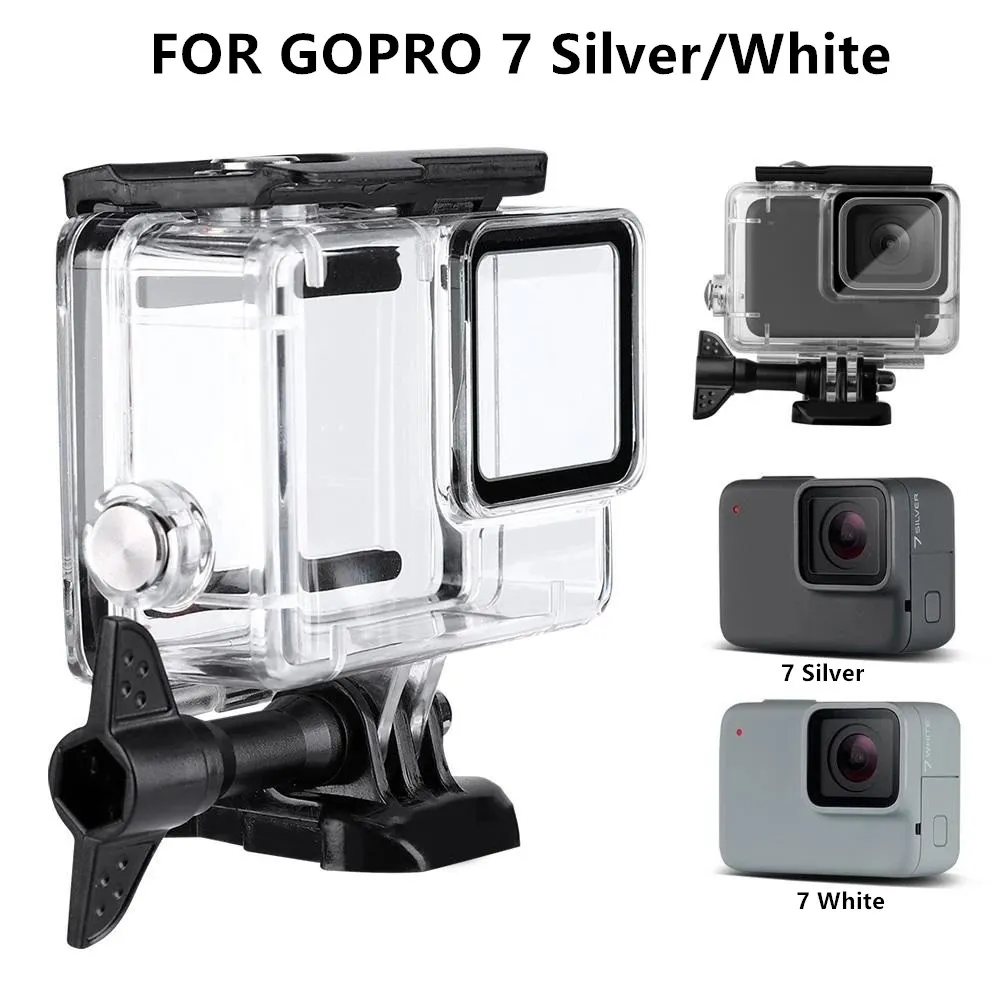 Водонепроницаемый чехол для GoPro Hero 7 белый и серебристый защитный подводного