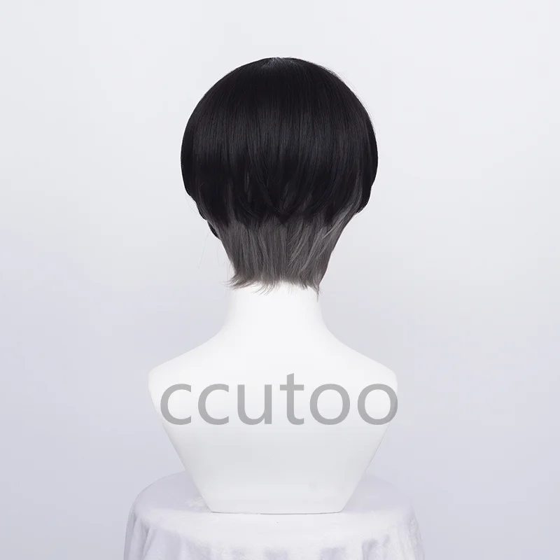 Resistentes ao Calor + Peruca Chifuyu Matsuno Perucas Tóquio Revengers Cinza Preto Gradiente Cosplay Anime Sintéticas Boné 5 High Quality Apliques e perucas