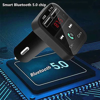 

Car Wireless Bluetooth FM Transmitter Kit Double USB Port Fast Charging Auto Charger MP3 Radio Adapter Accessories