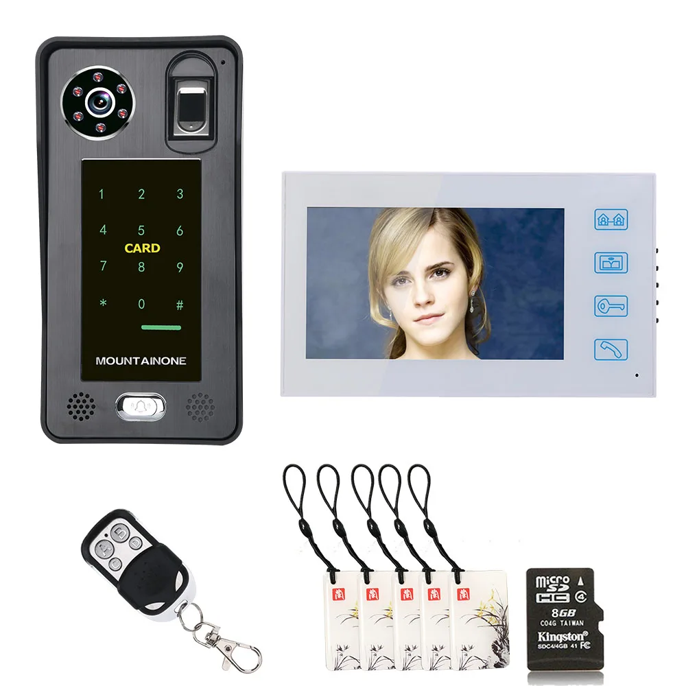 7 inch Color Video Recording Fingerprint IC Card Video Door Phone Intercom Doorbell Access Control Access System Night Vision 7 inch Color Video Recording Fingerprint IC Card Video Door Phone Intercom Doorbell Access Control Access System Night Vision