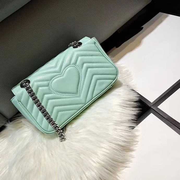 

2020 the new style sweet heart Macaron color genuine cow leather women handbag one shoulder bag crossbody bag 26 cm 6 color