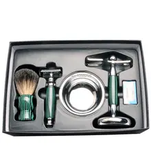 CSB Черный барсук Набор для бритья помазок, DE бритва, подставка держатель и чаша подарочный набор