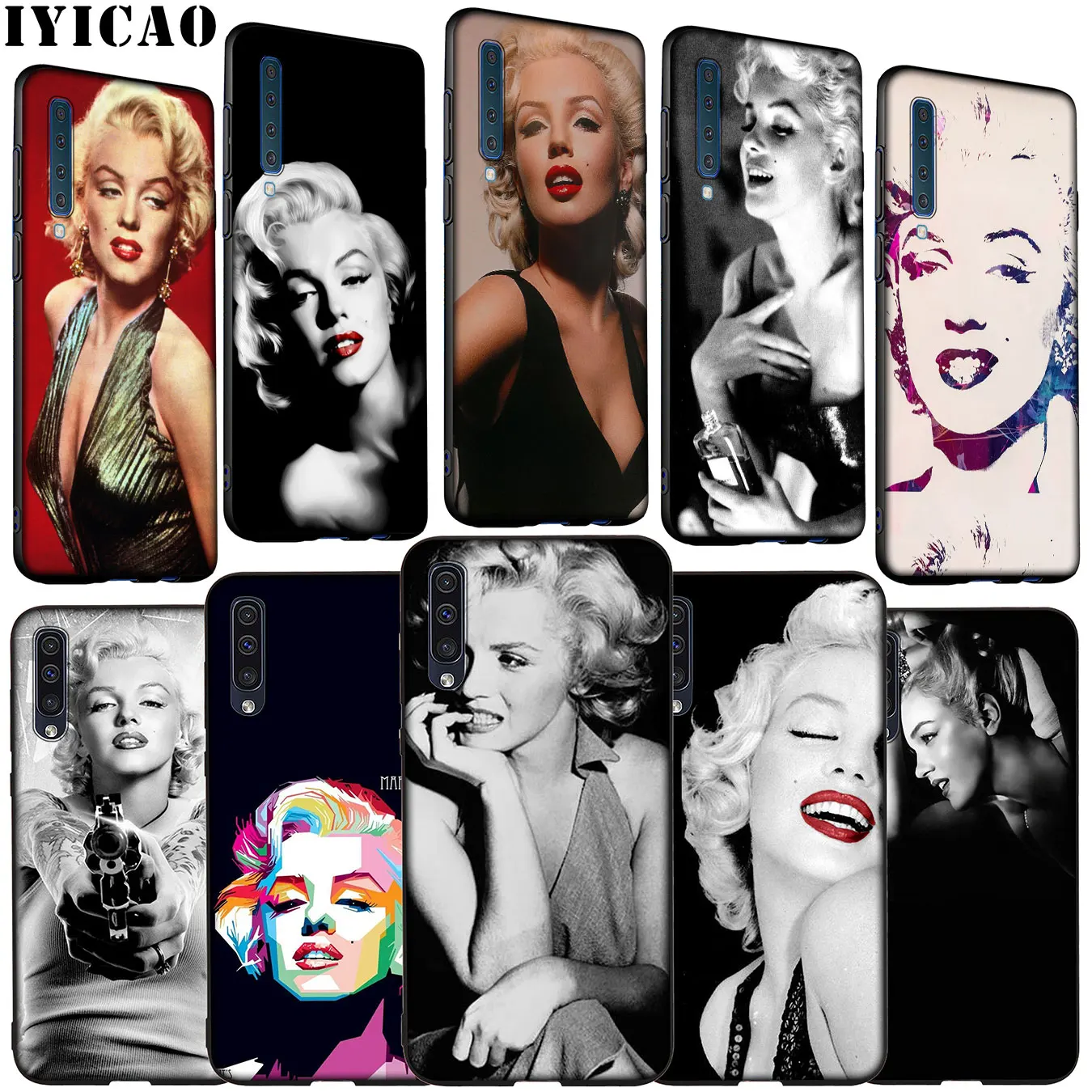 

IYICAO Marilyn Monroe Pin Up Girl Soft Silicone Case for Samsung Galaxy A70 A60 A50 A40 A30 A20 A10 M10 M20 M30 M40 Cover
