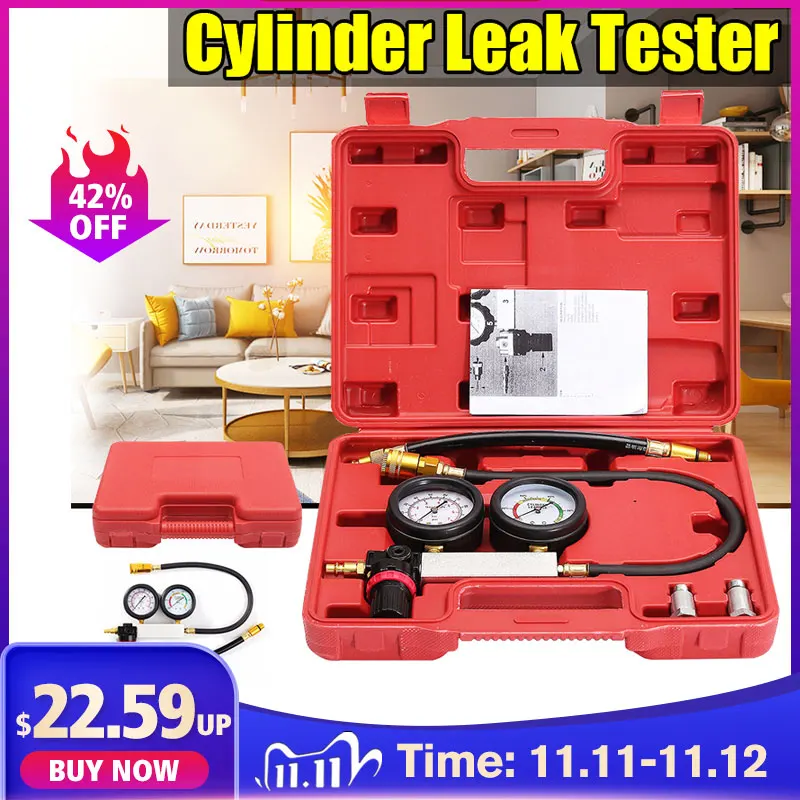 £18.94 0 100psi Cylinder Leak Tester Compression Leakage Detector Kit Set Petrol