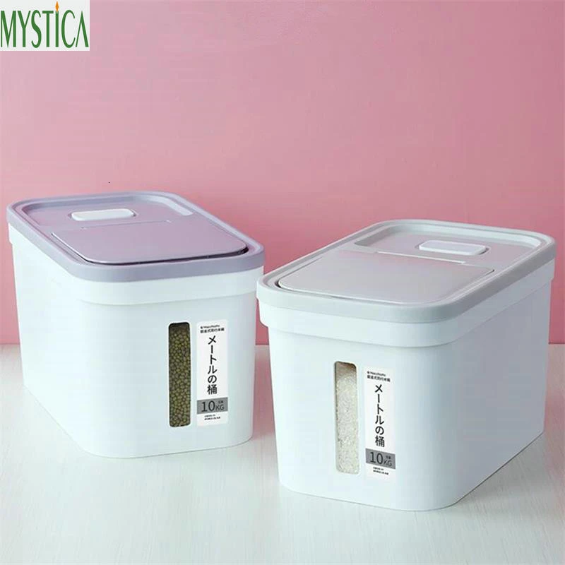 10KG Kitchen Food Box Moisture Proof Snack Storage Holder Home Sealed Candy Bin Grain Rice Flour Bean Organizer Case | Дом и сад