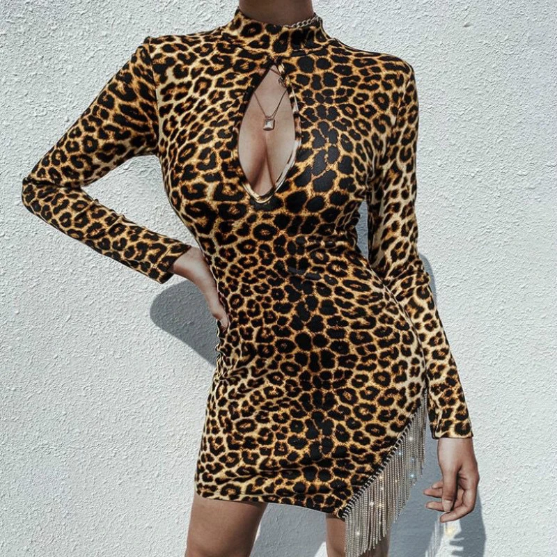 warehouse mini leopard shirt dress