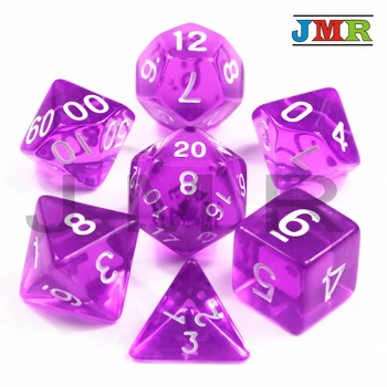 

New Translucent Rainbow Color Polyhedral Dice Set of 7 D4-D20 for D&d Game Plus Dice Bag As Birthday,Wedding Gift