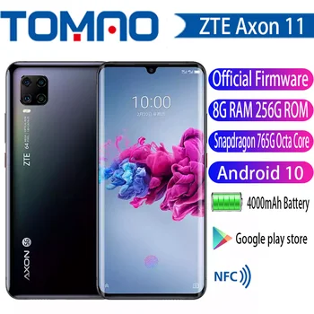 

ZTE Axon 11 5G Mobile Phone Snapdragon 765G Octa Core Android 10 6.47" 2340x1080 6/8GB RAM 128/256GB ROM 64MP Fingerprint NFC