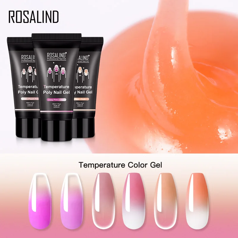 Rosalind Poly Extensio Gel Of Nails Cambiamento Di Temperatura Acrilico Builder Hybrid Vernice Base Top Gel Smalto Per Unghie Per Set Manicure