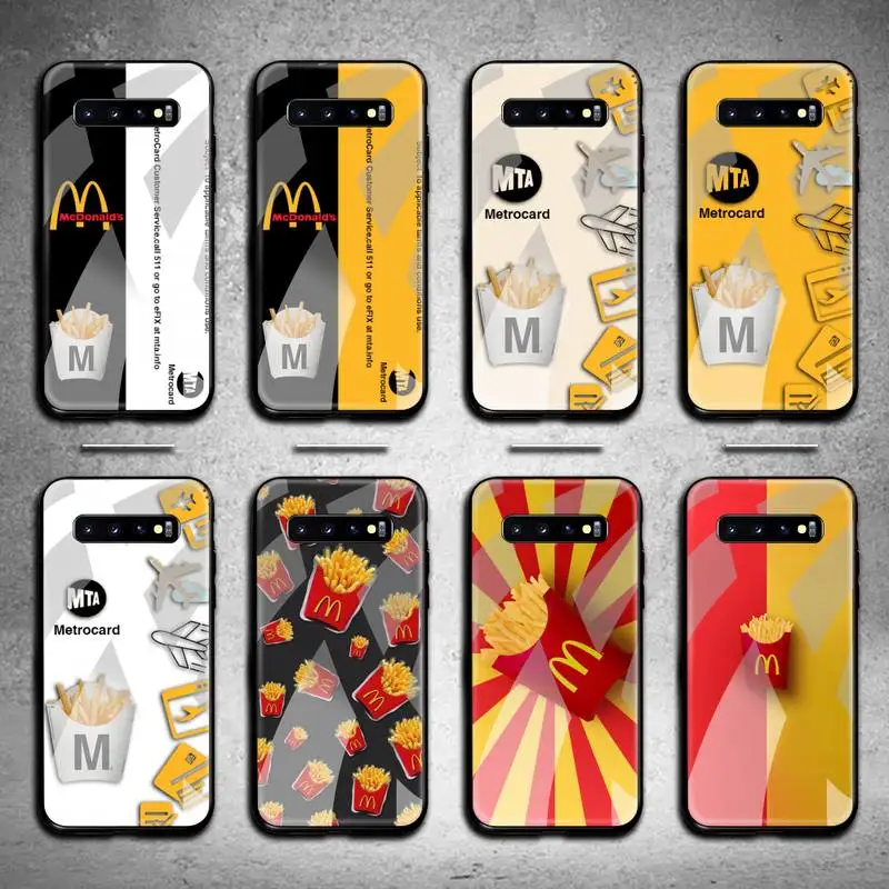 

Hot McDonald's MetroCard French Fries Phone Case Tempered Glass For Samsung S20 Plus S7 S8 S9 S10 Plus Note 8 9 10 Plus