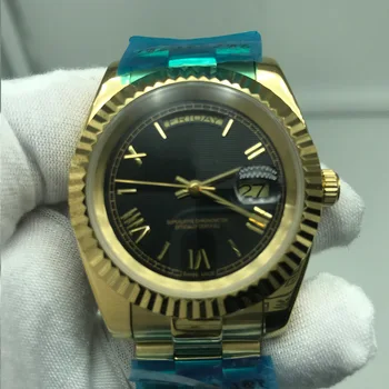 

Luxury brand Day Date New Watch Men Daydate Sapphire Glass Golden White Watch Crown Automatic President Watches Orologio