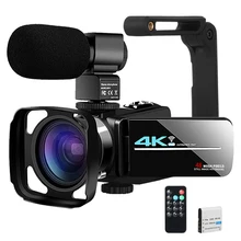 Câmera de vídeo youtube para vlogging streaming ao vivo ir visão noturna uhd 4k webcam 48mp 16x câmera digital