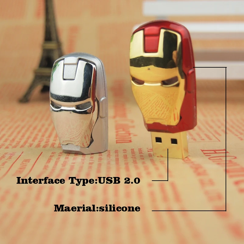 Металлический usb флеш накопитель Железный человек 32 ГБ диск 128 Мб 2 4 8 16 Флешка