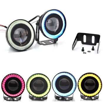 

2pcs 12V Universal Car COB LED Fog Light Angel Eye DRL Driving Projector Signal Bulb Lamp Auto Tuning Car Lamp 2.5'' 3.0'' 3.5''