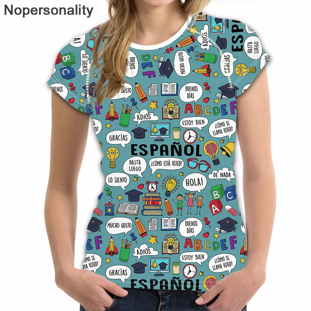 Nopersonality, новинка, модная летняя футболка, для учителя, с круглым вырезом, футболка, повседневная, забавная, футболка для девушек, топ, футболка для женщин - Цвет: L2792BV