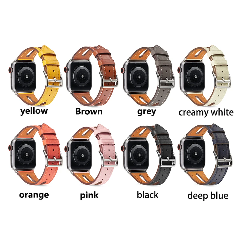 Ремешок из натуральной кожи для apple watch 5 4 3 2 1 мягкий браслет iwatch аксессуары часов