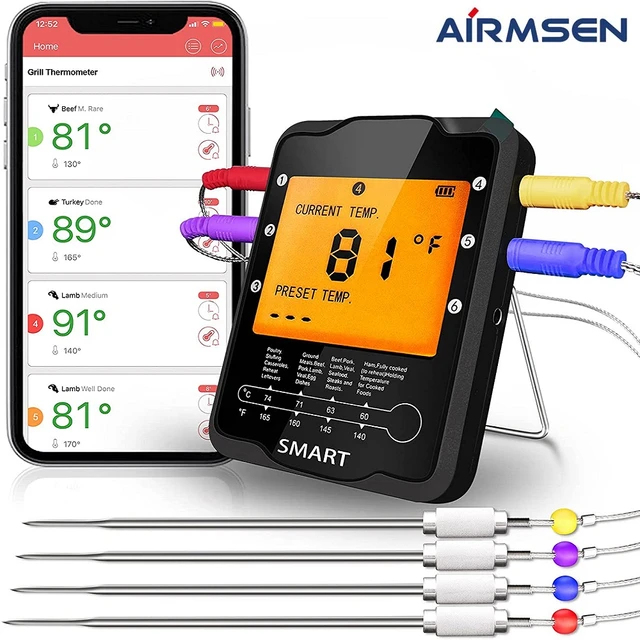 AIRMSEN Wireless Meat Thermometer, Smart Bluetooth Meat