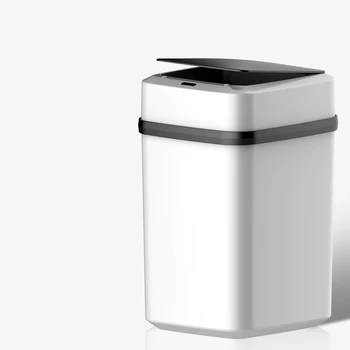 

New Fashion Home Auto Open Trash Can Kitchen Corner Waste Bin Smart Plastic Bathroom Space Saving Storage Bucket Round Container