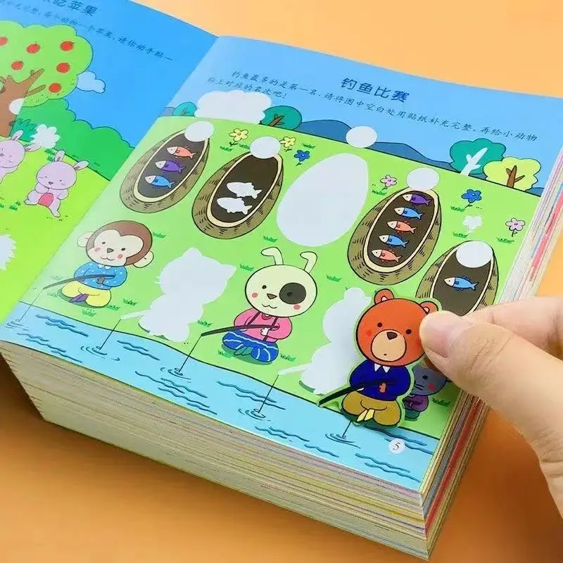 

3200 Sheets Cute Anime Stickers Children's Concentration Training Sticker Book All 18 Volumes Baby Student Stickers Child Books