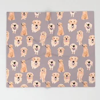 

Dog Cartoon Design Blankets Golden Retriever Throw Blanket Home Primitive Decor Throw Blanket for Sofa Free Shipping