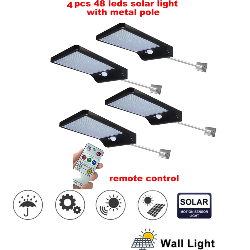 

2/4pcs Solar PIR motion sensor Solar Power Street light Outdoor Garden light wall lamp Waterproof Energy Saving Yard Path Home G
