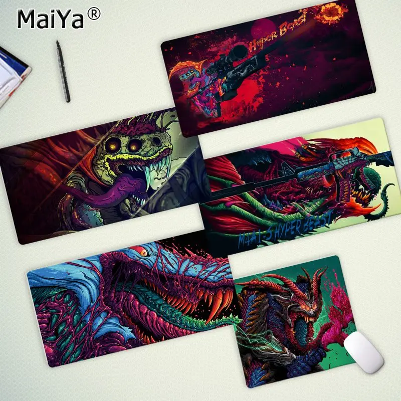 

Maiya Top Quality CS GO Hyper Beast Keyboards Mat Rubber Gaming mousepad Desk Mat Free Shipping Large Mouse Pad Keyboards Mat