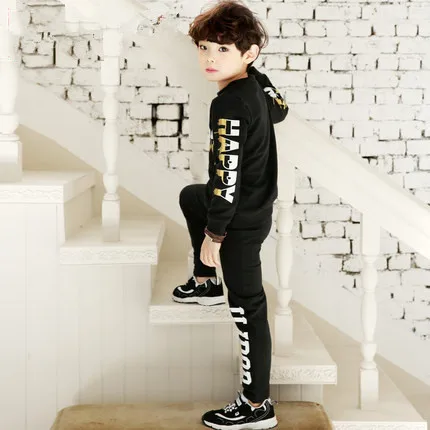 

Xi cheng Fashion Child 2017 Spring Clothing Korean-style New Style BOY'S Printed Big Boy CHILDREN'S Sports Suit Two-Piece Set