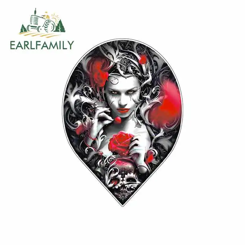 

EARLFAMILY 13cm x 9.3cm for Fantasy Tattoo Car Stickers Vinyl JDM Waterproof RV VAN Fine Decal 3D Car Accessories Graphics