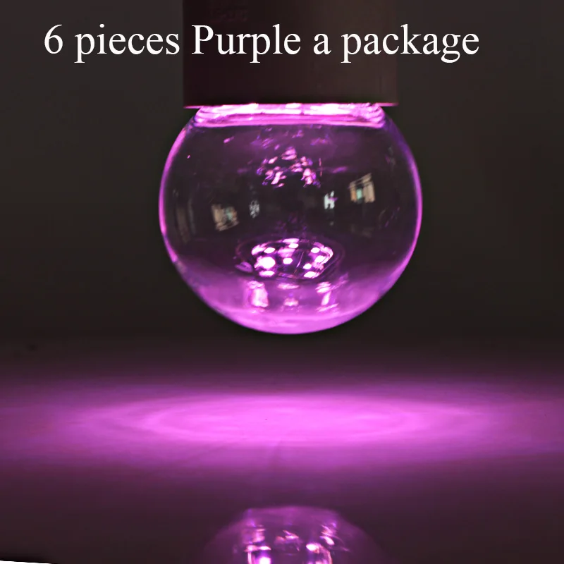6 шт. лампадин Светодиодная лампа E27 B22 6 цветов 12 в 24 в 110 В 220 В мини шар пузыря 360 градусов энергосберегающая лампа G45 ночные лампы - Испускаемый цвет: 6pcs purple
