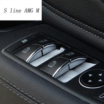 

Car styling window lift buttons switch decoration cover Stickers trim for Mercedes Benz C E Class W204 W212 Interior Accessories