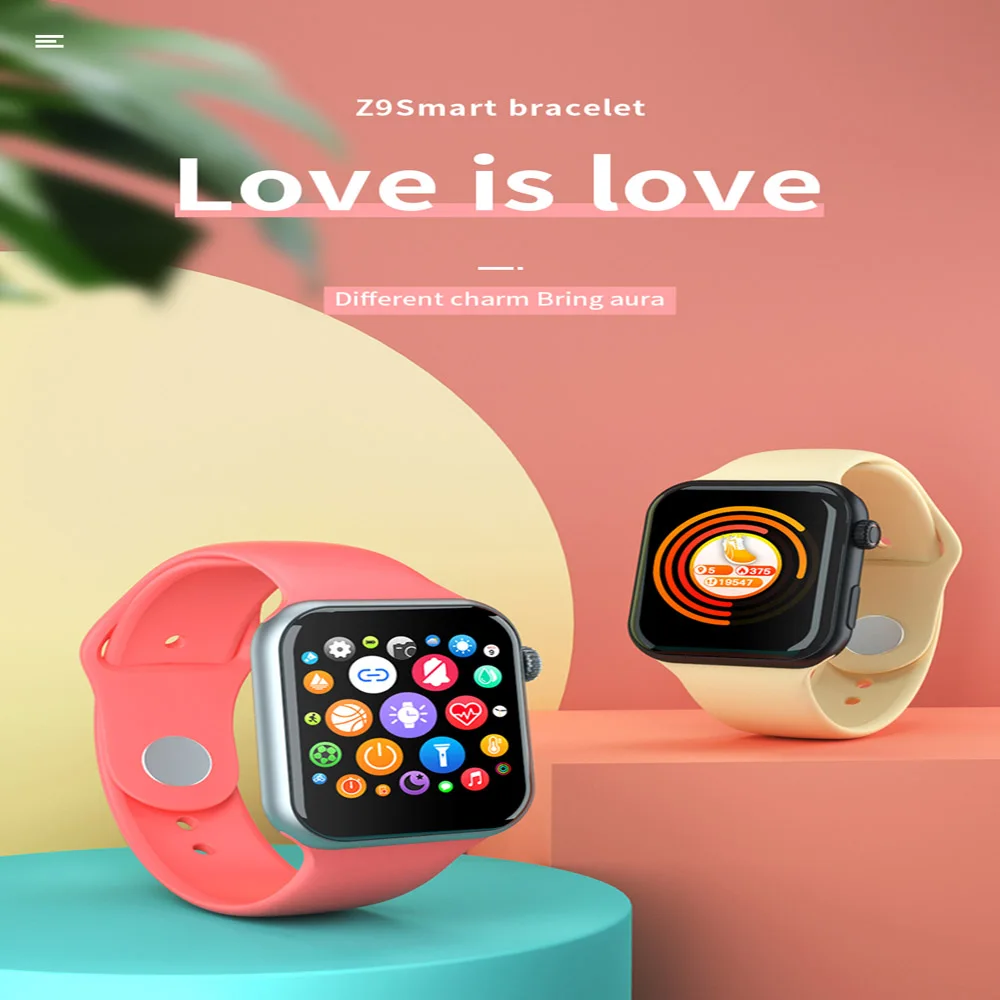 

Z9 Fashion Smart Sports Bracelet Heart Rate And Blood Pressure Health Monitoring Waterproof Sports Multi-mode Social Wake