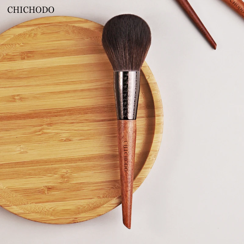 CHICHODO Makeup Brush The Amber Series Carved Tube Brushes 11pcs Natural Hair Set Powder Foundation Eyeshadow Makeup Tools makeup brush set