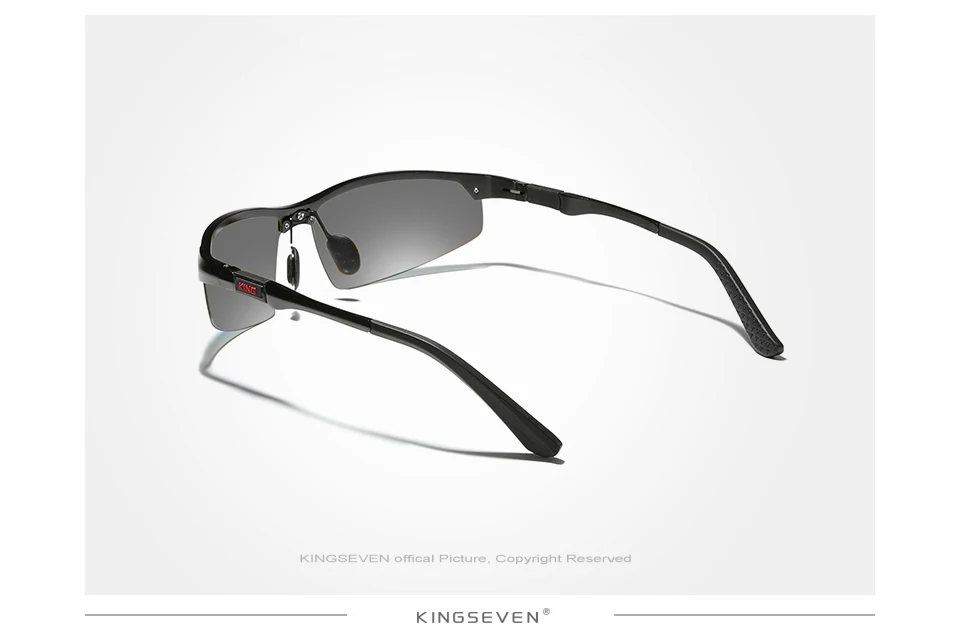 KINGSEVEN Aircraft Aluminum Sunglasses Polarized Blue Mirror Lens