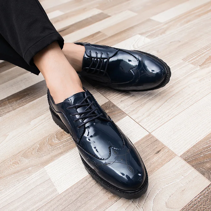 

British Pointed Men's Wedding Shoes Dress Leather British Business Dress British Leather Shoes Brock Men Dress Shoes Leather