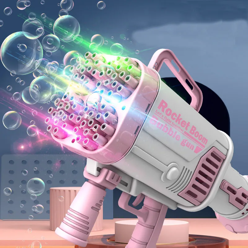 Gatling 64holes Electric Automatic Bubble Guns For Kids Bubble Machine