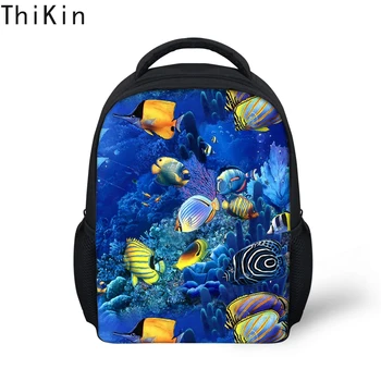 

THIKIN Small Kindergarten Baby Girls Boys School Bags Sea Fish Print Children Schoolbags Kid Travel Bags Animal Bolsas Escolares