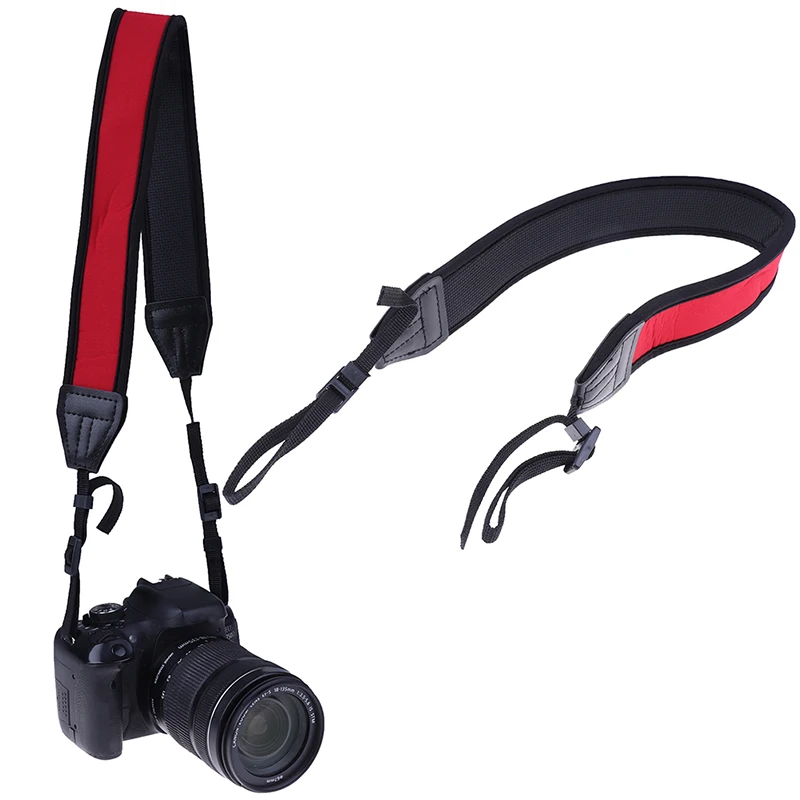 DSLR 카메라 숄더 넥 스트랩, 조절 가능한 코튼 가죽 벨트, 범용 액세서리 부품, 1 개