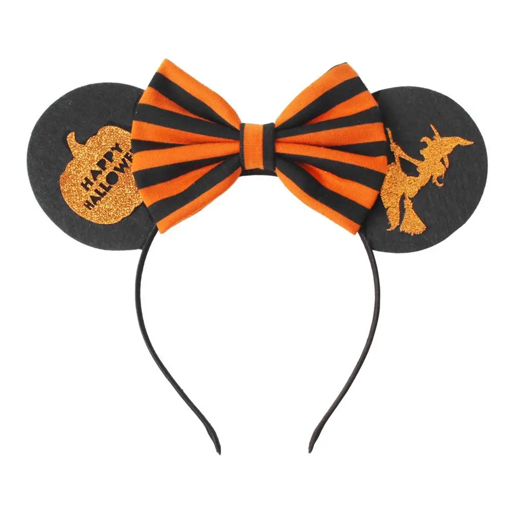 1 шт. ободок с мышиными ушками Минни 3," Хэллоуин фестиваль блестящие галстуки-бабочки с блестками Минни Дети Бутик аксессуаров для волос - Цвет: Headband 2