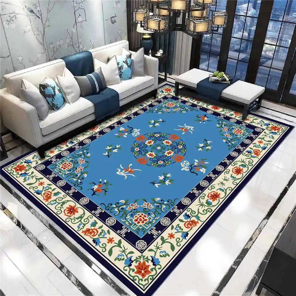 Home Decorative Area Rug Moroccan National Style Rug Sofa Bedroom Floor Mat Flannel Anti Slip Carpets for Living Room