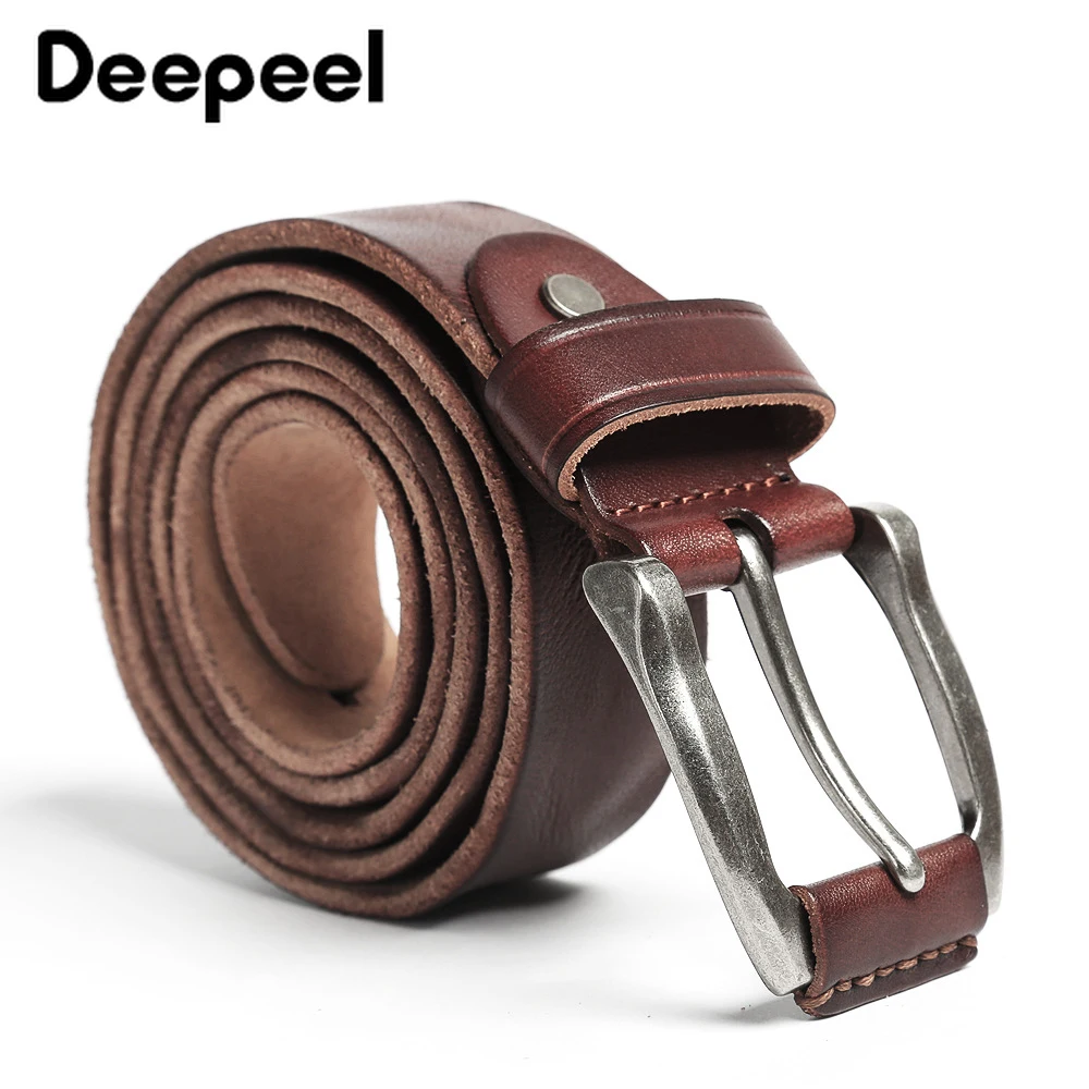 Deepeel/1 шт., 3,8 см* 120 см, Мужской Ретро стиль, ремень для отдыха, Классическая пряжка, натуральная кожа, декоративный Молодежный Джинсовый пояс YK749