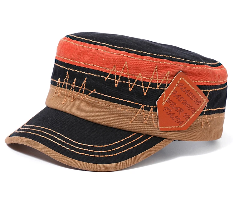 100% Washed Cotton Army Caps Fall Summer Military Hats New Classic Mens Flat Top Cap Cadet Patrol Bush Hat 7 H9f1bedba99ab4e77a1c3fa5d9af1ab0fA