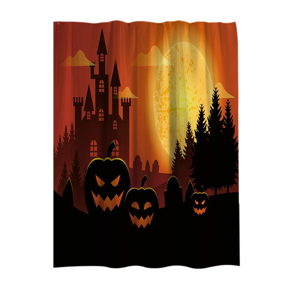 

All-polyester European and American Style Modern Design Creative Holiday Shower Curtain Horror Skull Shower Curtain Diablo