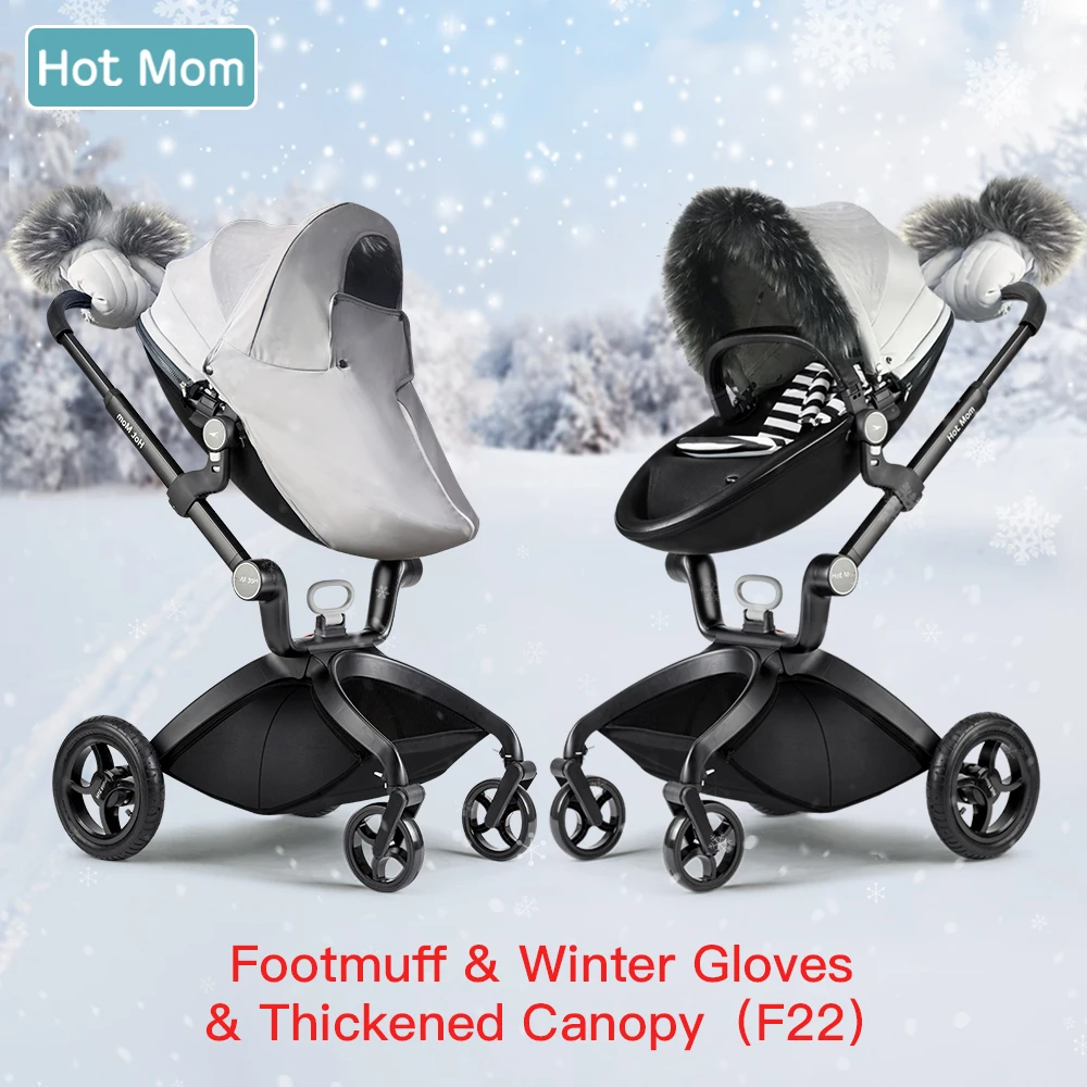 Hot Mom F22 Stroller Accessories Winter Outkit With Footmuff & Fur